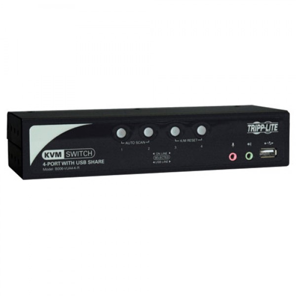 4 Port KVM Switch Audio OSD Peripheral Sharing