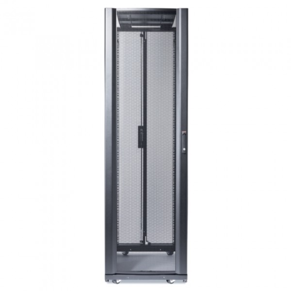 NetShelter SX 42U 600mm Wide x 1200mm Deep Enclosure with Sides Black Front Straight