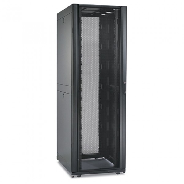 NetShelter SX 42U 750mm Wide x 1200mm Deep Enclosure with Sides Black -2000 lbs. Shock Packaging Front Right