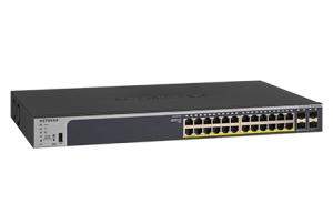 24-Port Gigabit PoE+ Smart Managed Pro Switch with 4 SFP Ports (GS728TPPv2)
