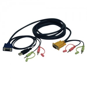VGA USB Audio Combo Cable Kit KVM Switch B006 VUA4 K R 10 ft
